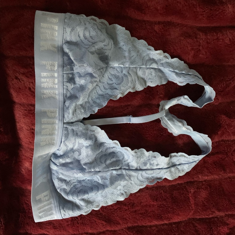 Victoria’s Secret pink laced bra. Good condition.